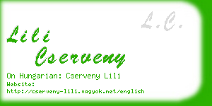 lili cserveny business card